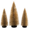 DECORATIVE FIR TREES GLITTERED GOLD 15CM & 20CM 3PCS