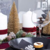 DECORATIVE FIR TREES GLITTERED GOLD 15CM & 20CM 3PCS - Image 2