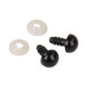 PLASTIC SAFETY EYES BLACK WITH WHITE WASHERS 1CM 10PCS