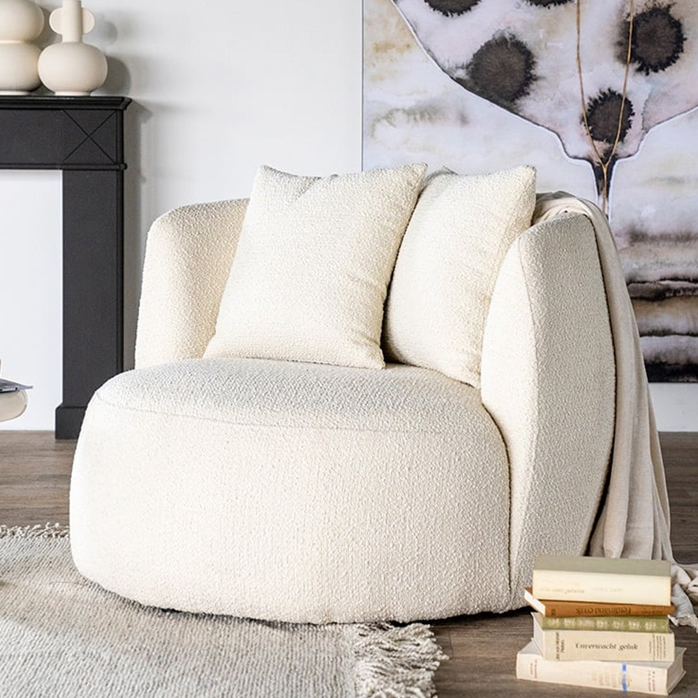 LOUNGE CHAIR LOUIS BEIGE SPARK 105X105X76CM - Image 4