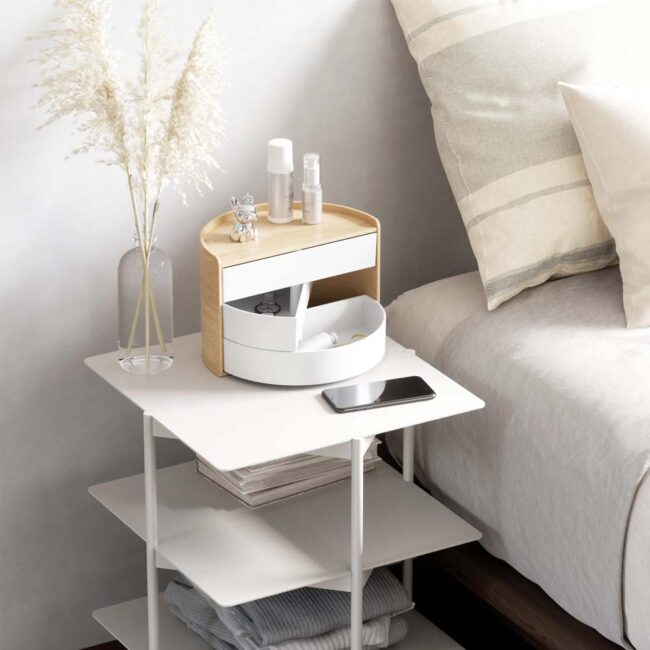 MOONA STORAGE BOX WHITE & NATURAL 27X15X18CM - Image 4