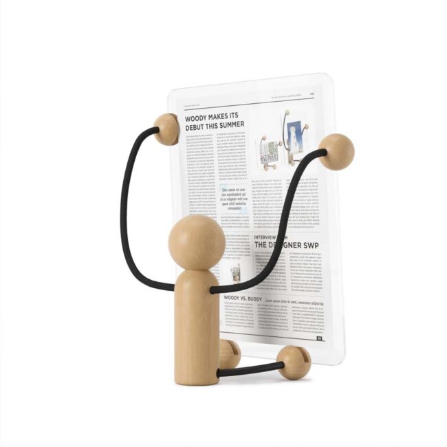 WOODY DESK PICTURE DISPLAY LARGE BLACK & NATURAL 25X13X31CM - Image 3