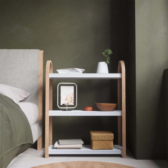 BELLWOOD FREESTAND SHELF 3 TIER WHITE & NATURAL 25X72X90CM - Image 3