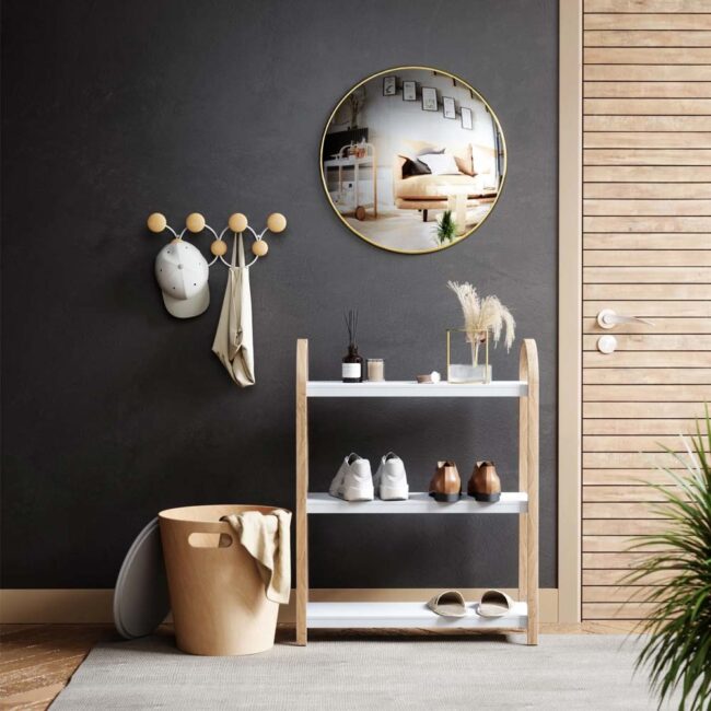 BELLWOOD FREESTAND SHELF 3 TIER WHITE & NATURAL 25X72X90CM - Image 4