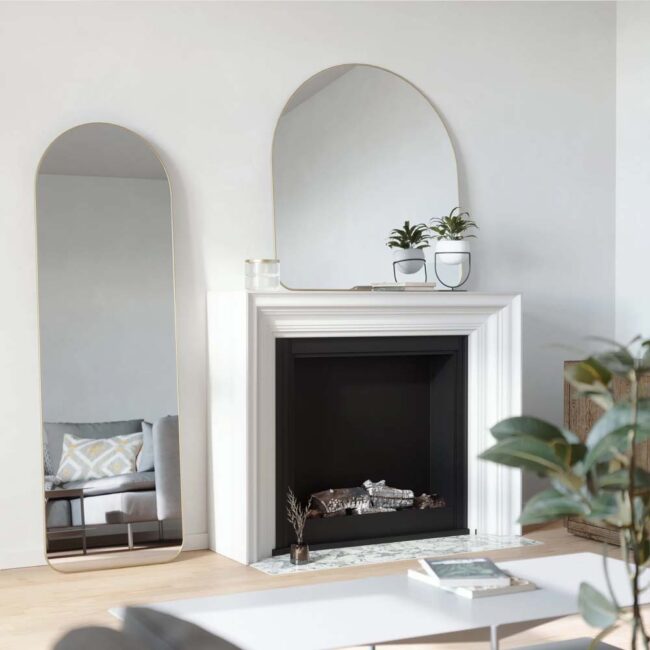 HUBBA ARCHED LEANING MIRROR BRASS 51X157CM - Image 3