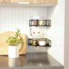 SET OF 2 CUBIKO CORNER BIN BLACK 23X23X8CM - Image 3