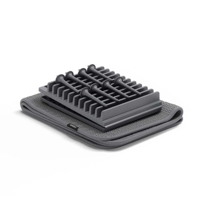 UDRY PEG DISH DRYING RACK WITH MAT CHARCOAL 47X17X9CM - Image 4