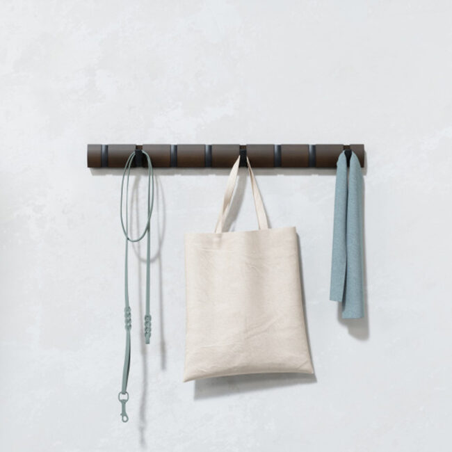 WALL FLIP 8 HOOKS BLACK/WALNUT 0.93KG 81X6X3CM - Image 3