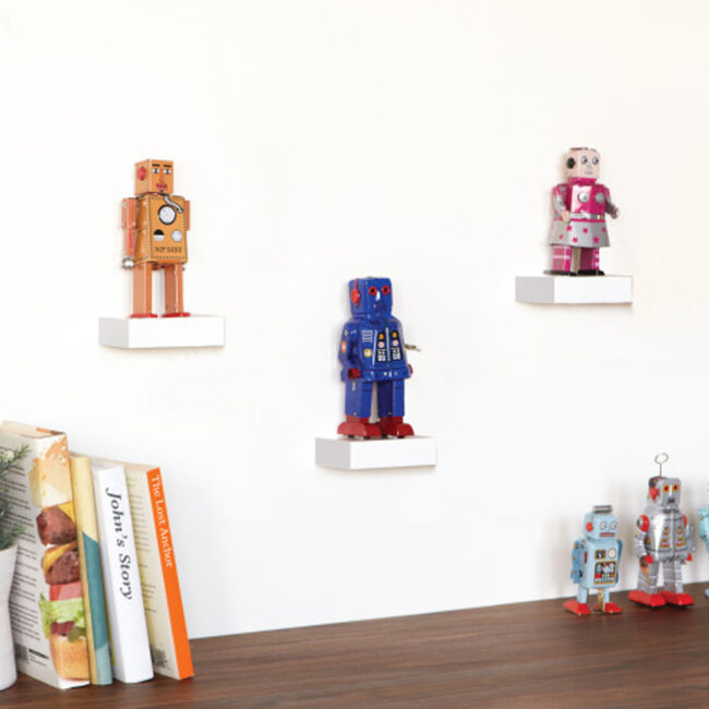 SET OF 3 SHOWCASE SHELVES WHITE 11X8X3CM - Image 3
