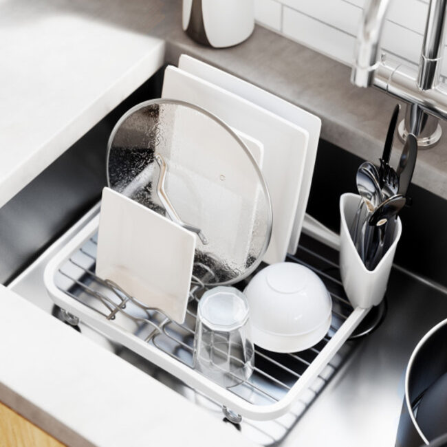 SINKIN DISH RACK WHITE/NICKEL 0.83KG 36X28X14CM - Image 4
