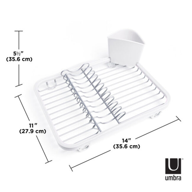 SINKIN DISH RACK WHITE/NICKEL 0.83KG 36X28X14CM - Image 6