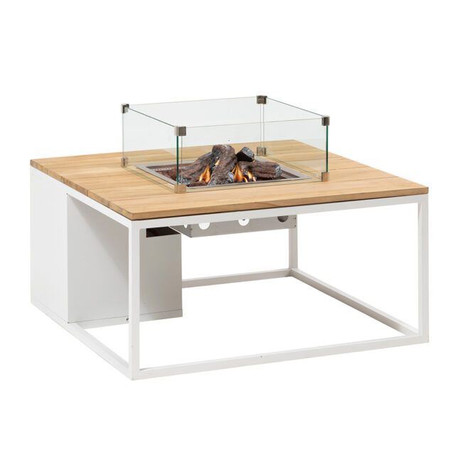 COSILOFT WHITE FRAME & TEAK TOP 100X100X50CM - Image 4