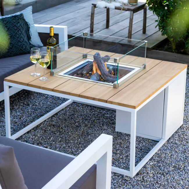 COSILOFT WHITE FRAME & TEAK TOP 100X100X50CM - Image 3