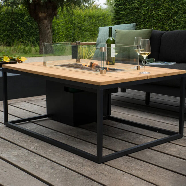 COSILOFT BLACK FRAME & TEAK TOP 120X80X105CM - Image 3