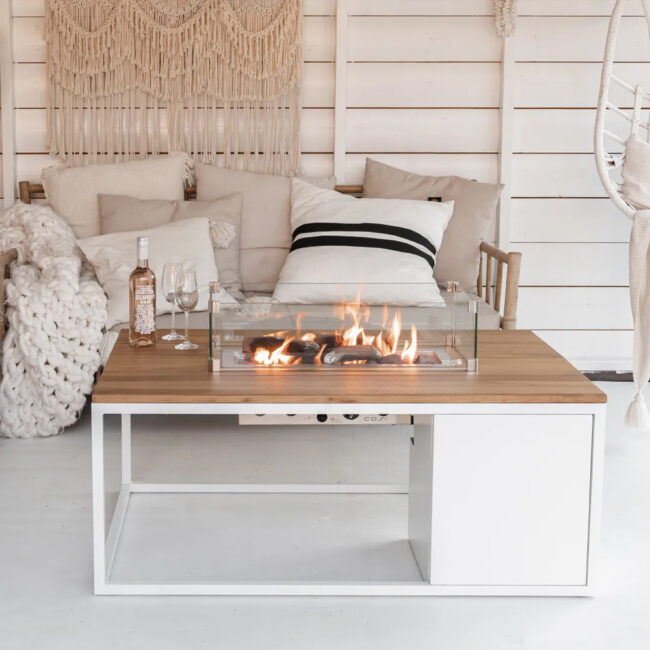 COSILOFT WHITE FRAME & TEAK TOP 120X80X50CM - Image 3