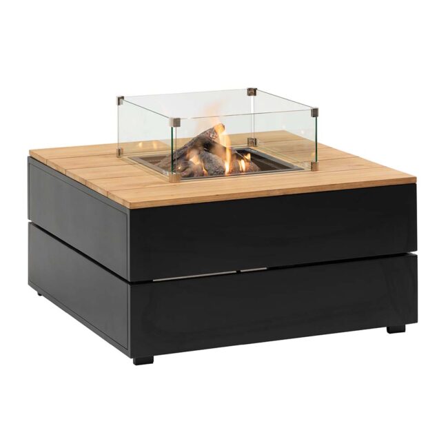 COSIPURE TEAK TOP & BLACK FRAME 100X100X50CM - Image 3
