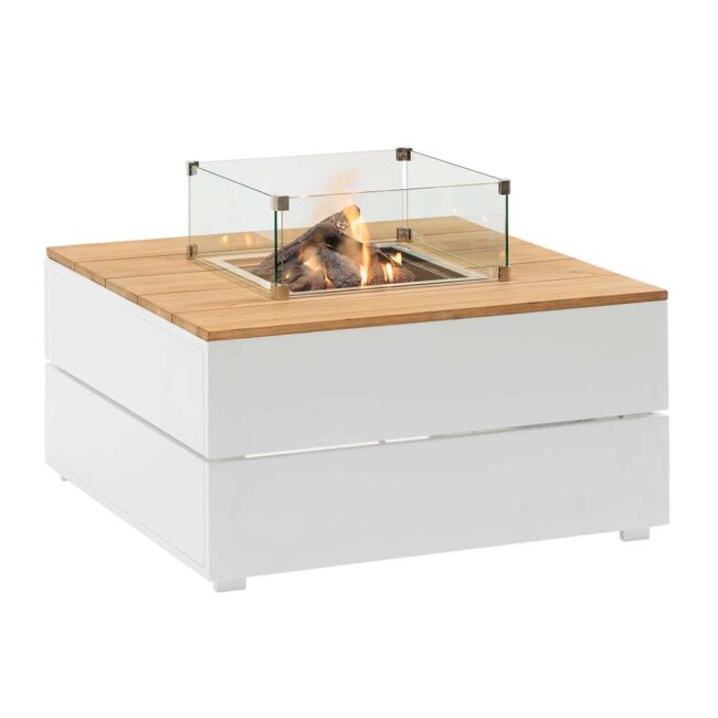 COSIPURE TEAK TOP & WHITE FRAME 100X100X50CM - Image 4