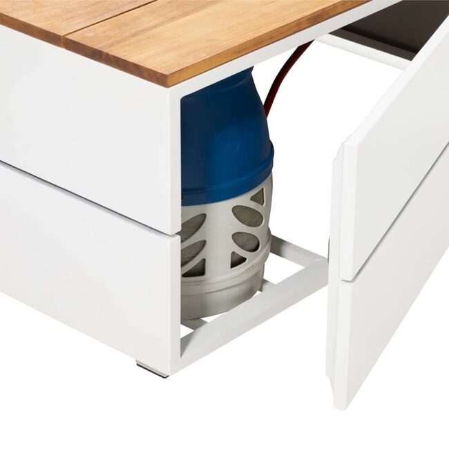 COSIPURE TEAK TOP & WHITE FRAME 120X80X50CM - Image 5