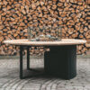 COSILOFT ROUND BLACK FRAME & TEAK TOP 120X50CM - Image 2