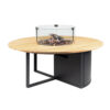 COSILOFT ROUND BLACK FRAME & TEAK TOP 120X50CM