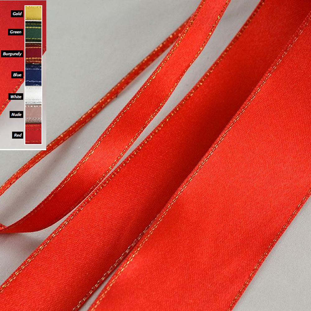 SATIN RIBBON WITH METAL EDGE 2.3CMX23M