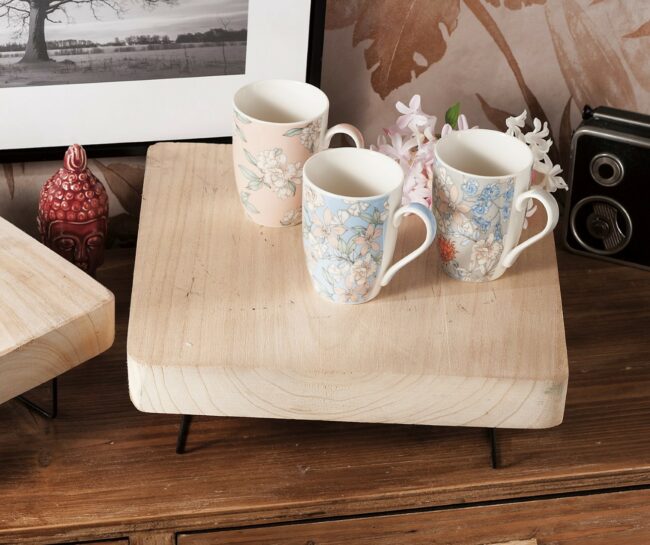 WOODEN METAL TRAY 35X35X12.5CM