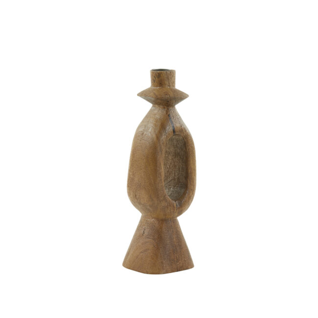 CANDLEHOLDER DJANGO WOOD MATT DARK BROWN 11X11X36CM - Image 3
