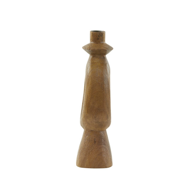 CANDLEHOLDER DJANGO WOOD MATT DARK BROWN 11X11X36CM - Image 4