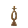 CANDLEHOLDER DJANGO WOOD MATT DARK BROWN 13X13X43CM