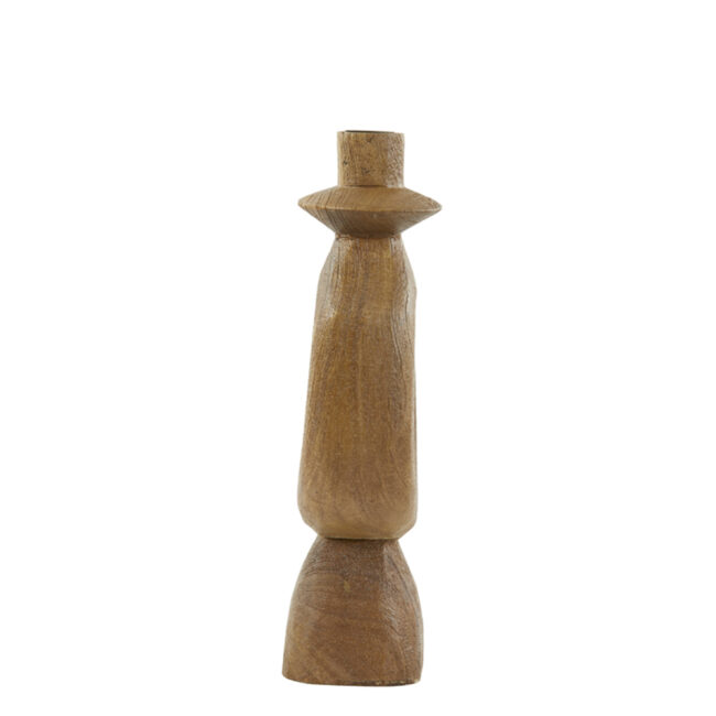 CANDLEHOLDER DJANGO WOOD MATT DARK BROWN 13X13X43CM - Image 3