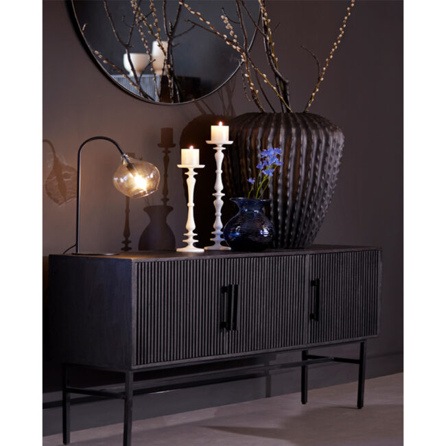 CANDLEHOLDER YAHVI MATT WHITE 11X51CM - Image 3