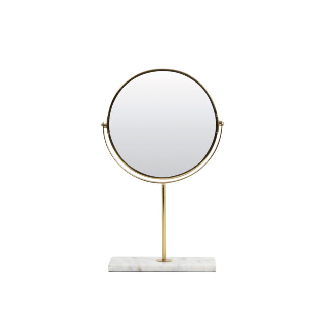 MIRROR ON BASE RIESCO MARBLE WHITE GOLD 24X9X40.5CM