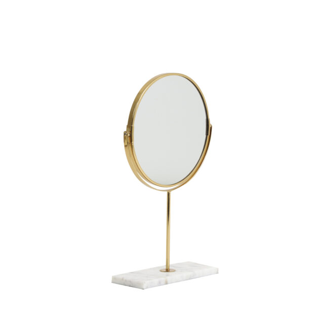 MIRROR ON BASE RIESCO MARBLE WHITE GOLD 24X9X40.5CM - Image 2