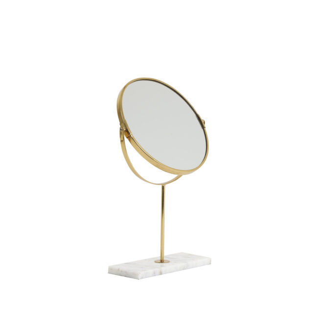 MIRROR ON BASE RIESCO MARBLE WHITE GOLD 24X9X40.5CM - Image 3