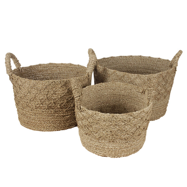 BASKET SEAGRASS WOVEN 40X40X36CM - Image 4