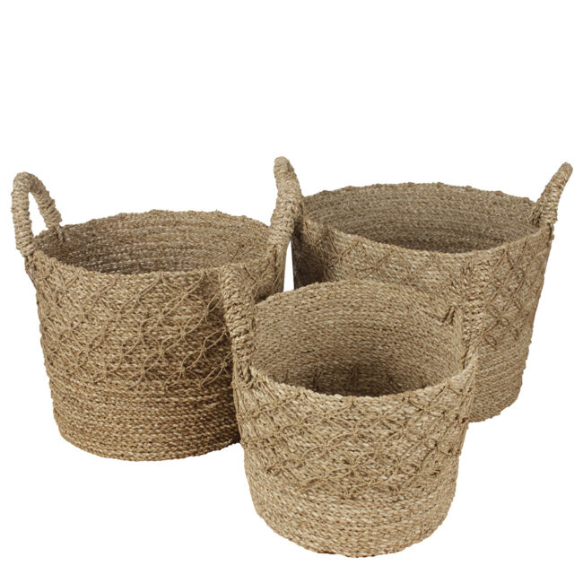 BASKET SEAGRASS WOVEN 46X46X38CM - Image 4