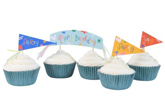 SET OF 24 CASES TOPPERS CUPCAKE HAPPY BIRTHDAY - Image 3