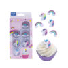 SET OF 6 CUPCAKE TOPPERS UNICORN RAINBOW - Image 3