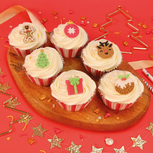 SET OF 6 CUPCAKE TOPPERS CHRISTMAS - Image 4
