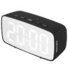 ALARM CLOCK MIRROR LED OVAL BLACK 12X6X4CM - Image 2