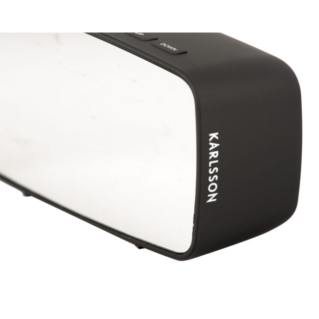 ALARM CLOCK MIRROR LED OVAL BLACK 12X6X4CM - Image 3