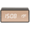 ALARM CLOCK COPPER MIRROR LED BLACK 7X4.5X15CM