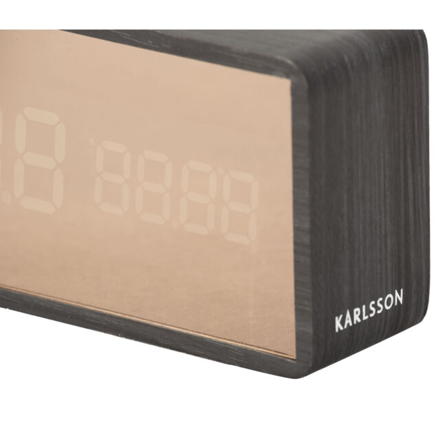 ALARM CLOCK COPPER MIRROR LED BLACK 7X4.5X15CM - Image 3