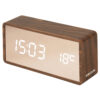 ALARM CLOCK COPPER MIRROR LED DARK WOOD 7X4.5X15CM - Image 2