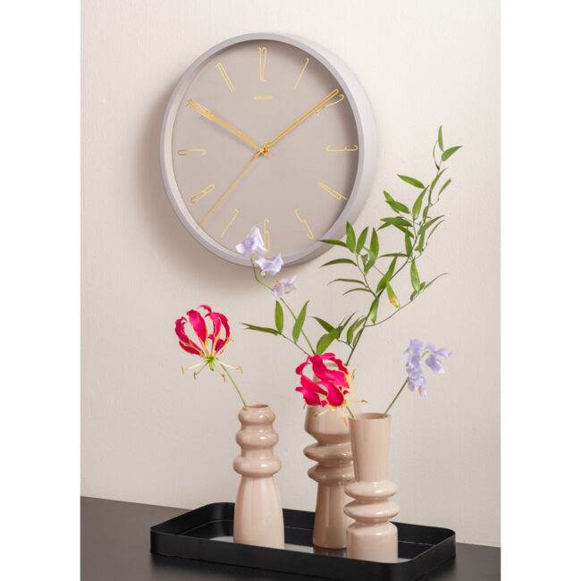 WALL CLOCK BELLE NUMBERS WARM GREY 35CM - Image 4