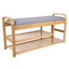 BENCH ARCH DOUBLE SHELF BAMBOO NATURAL/GREY 50X33X100CM - Image 2