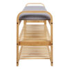 BENCH ARCH DOUBLE SHELF BAMBOO NATURAL/GREY 50X33X100CM - Image 3