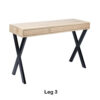 DESK OXFORD 130X45X76CM 2 DRAWERS OAK NATURAL WHITE LEG 1 - Image 4