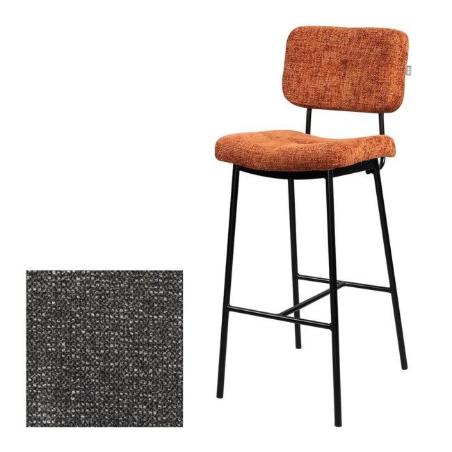 BAR CHAIR PARKER 45X56X103/65CM SNEAK 66 (BOULEVARD) LEG METAL BLCK