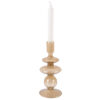 CANDLEHOLDER GLASS ART RINGS SAND BROWN 20CM - Image 3